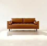 Vincent Mid-Century Tufted Leather Sofa