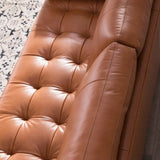 VINCENT Mid-Century Tufted Leather Sofa