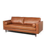 VINCENT Mid-Century Tufted Leather Sofa