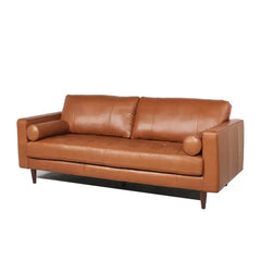 VINCENT Mid-Century Tufted Leather Sofa