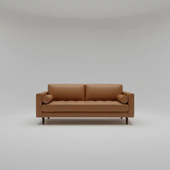 VINCENT Mid-Century Tufted Leather Sofa