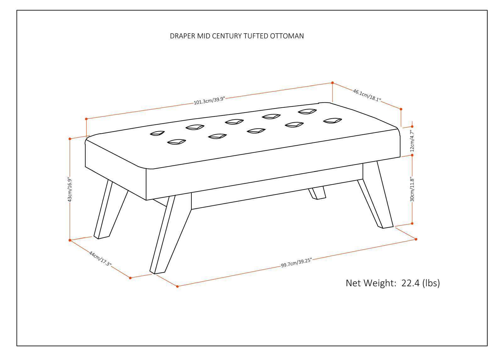 THE DRAPER TUFTED OTTOMAN