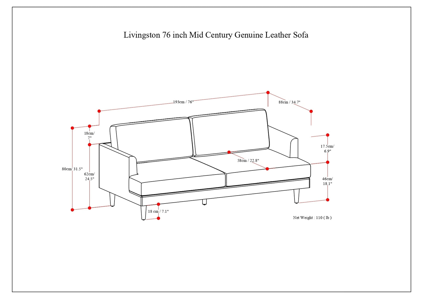 THE LIVINGSTON 76" SOFA