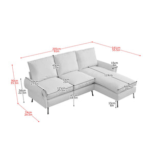 [VIDEO] provided]81"Modern Sectional Technical leather L-Shaped Sofa Couch with Reversible Chaise Lounge