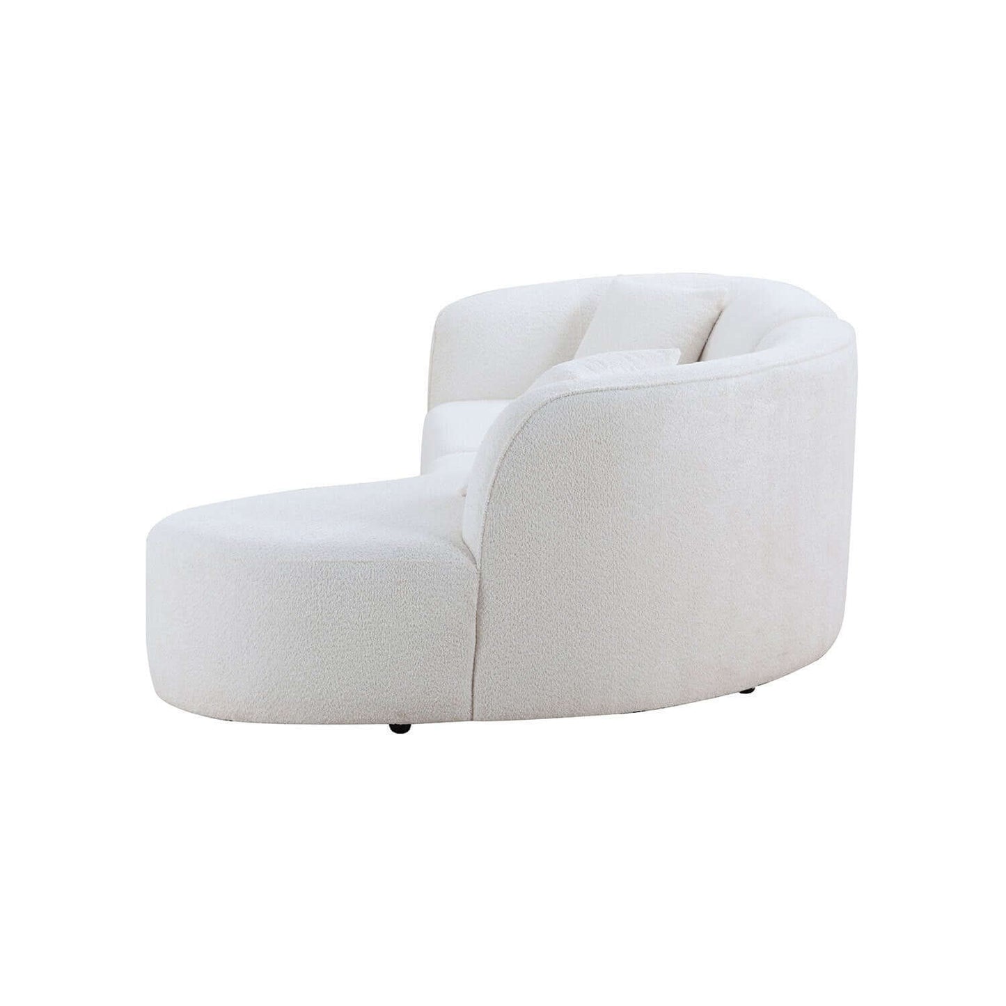 Luxury Modern Style Living Room Upholstery Curved Sofa with Chaise 2-Piece Set, Right Hand Facing Sectional, Boucle Couch, White