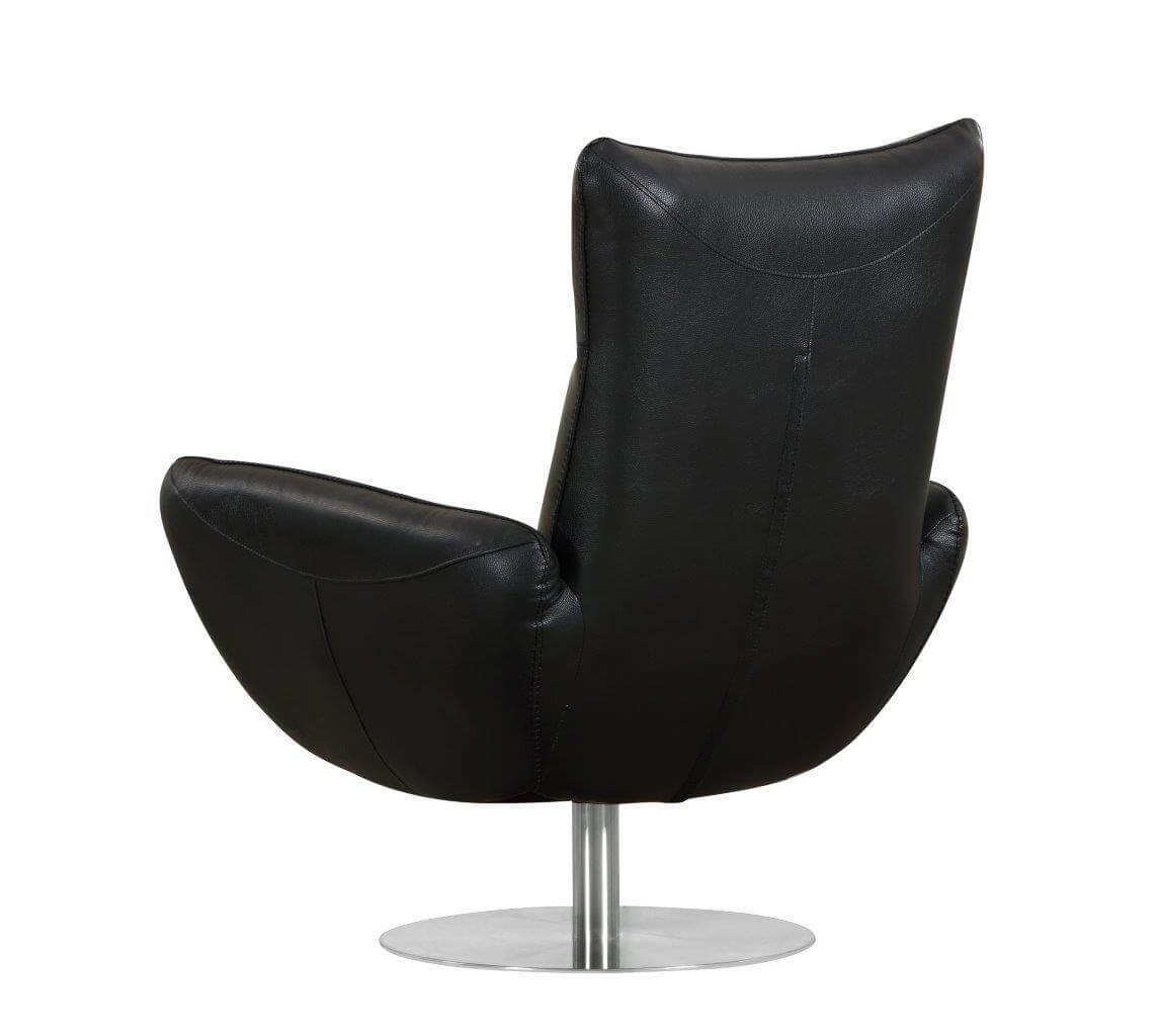 Global United 22" Modern Genuine Italian Leather Lounge Chair