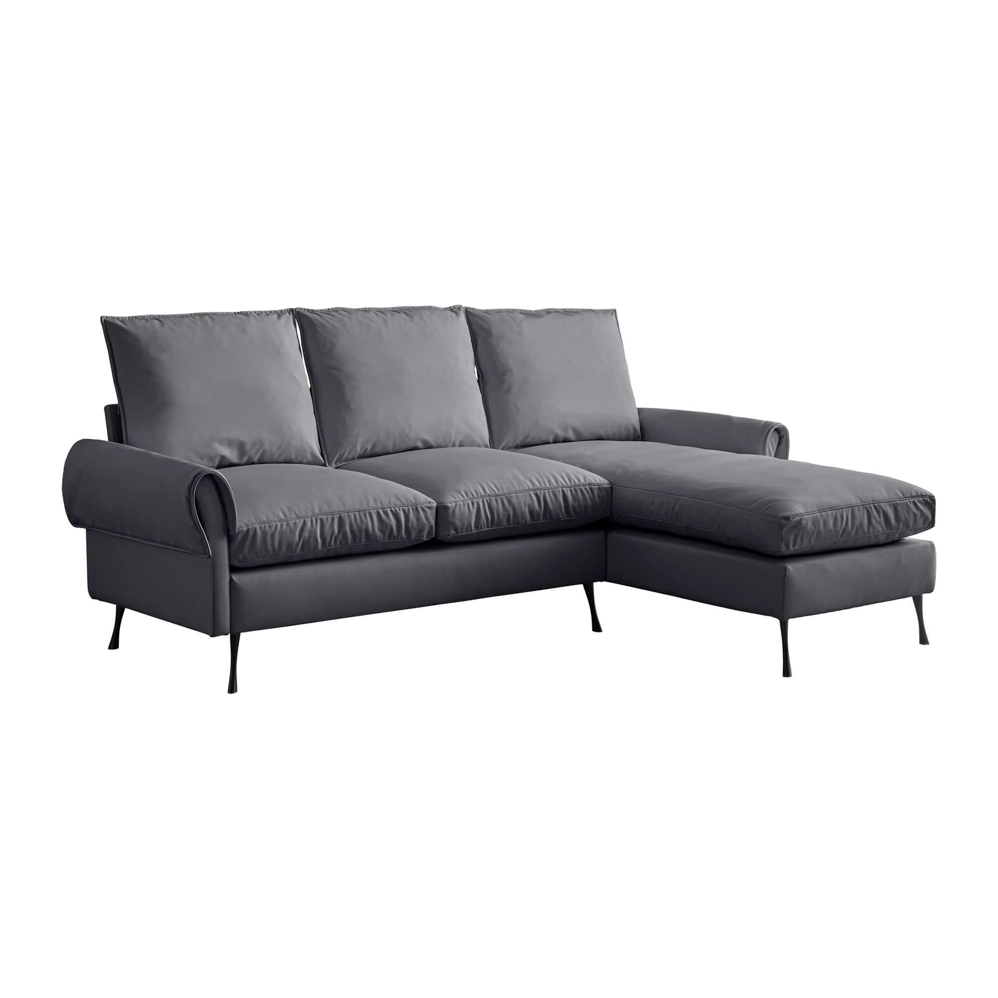 [VIDEO] provided]81"Modern Sectional Technical leather L-Shaped Sofa Couch with Reversible Chaise Lounge