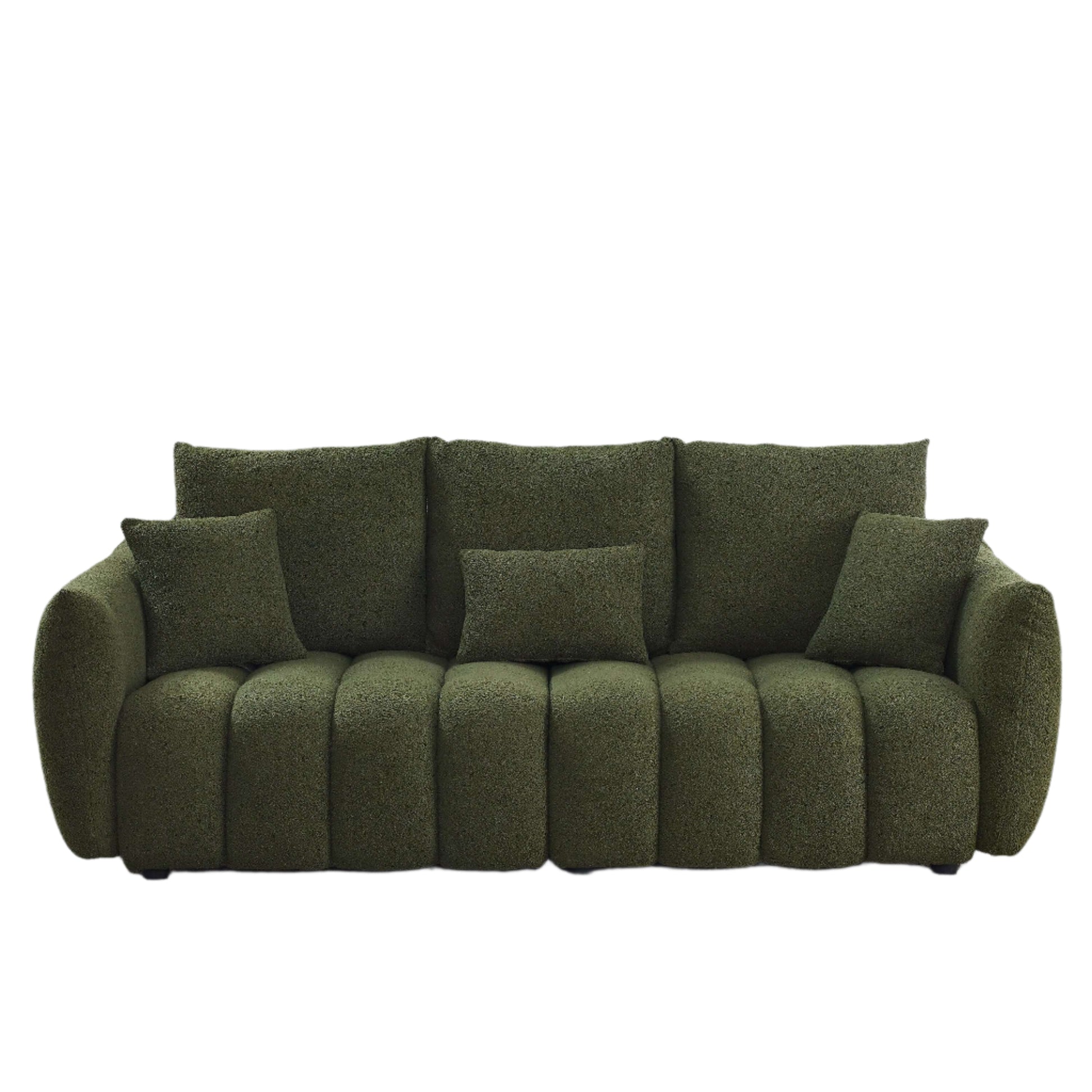 [video]MH 82" Premium Teddy fabric Sofa with 3 Back Pillows and 3 back Cushions Solid Wood Frame 3-Seater Sofa, Oversized Upholstered Chair for Living Room, Bedroom, Apartment and Office