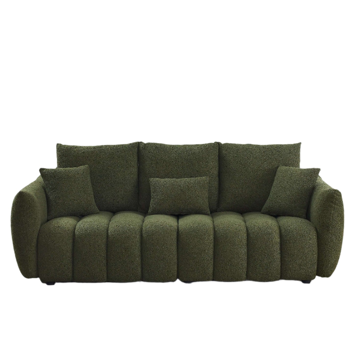 [video]MH 82" Premium Teddy fabric Sofa with 3 Back Pillows and 3 back Cushions Solid Wood Frame 3-Seater Sofa, Oversized Upholstered Chair for Living Room, Bedroom, Apartment and Office