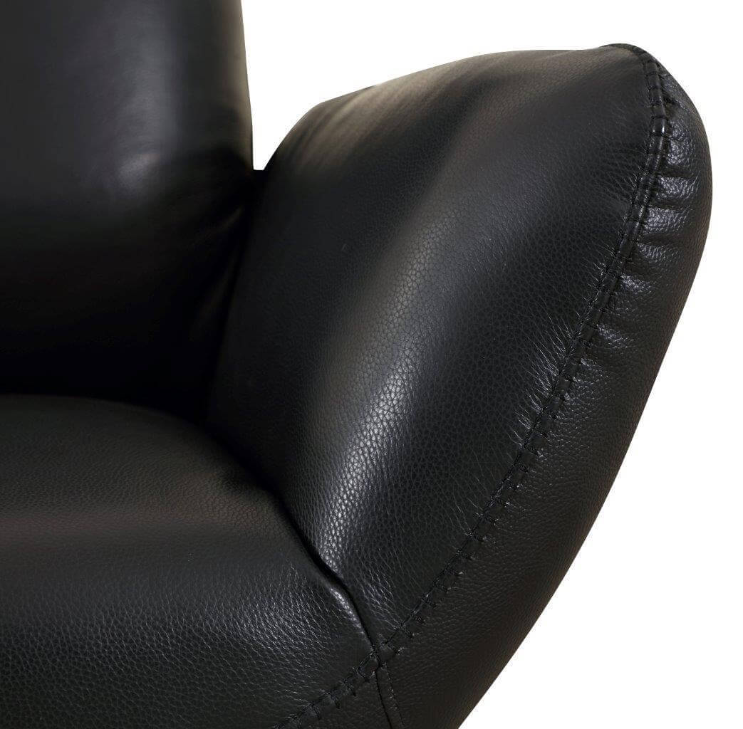 Global United 22" Modern Genuine Italian Leather Lounge Chair